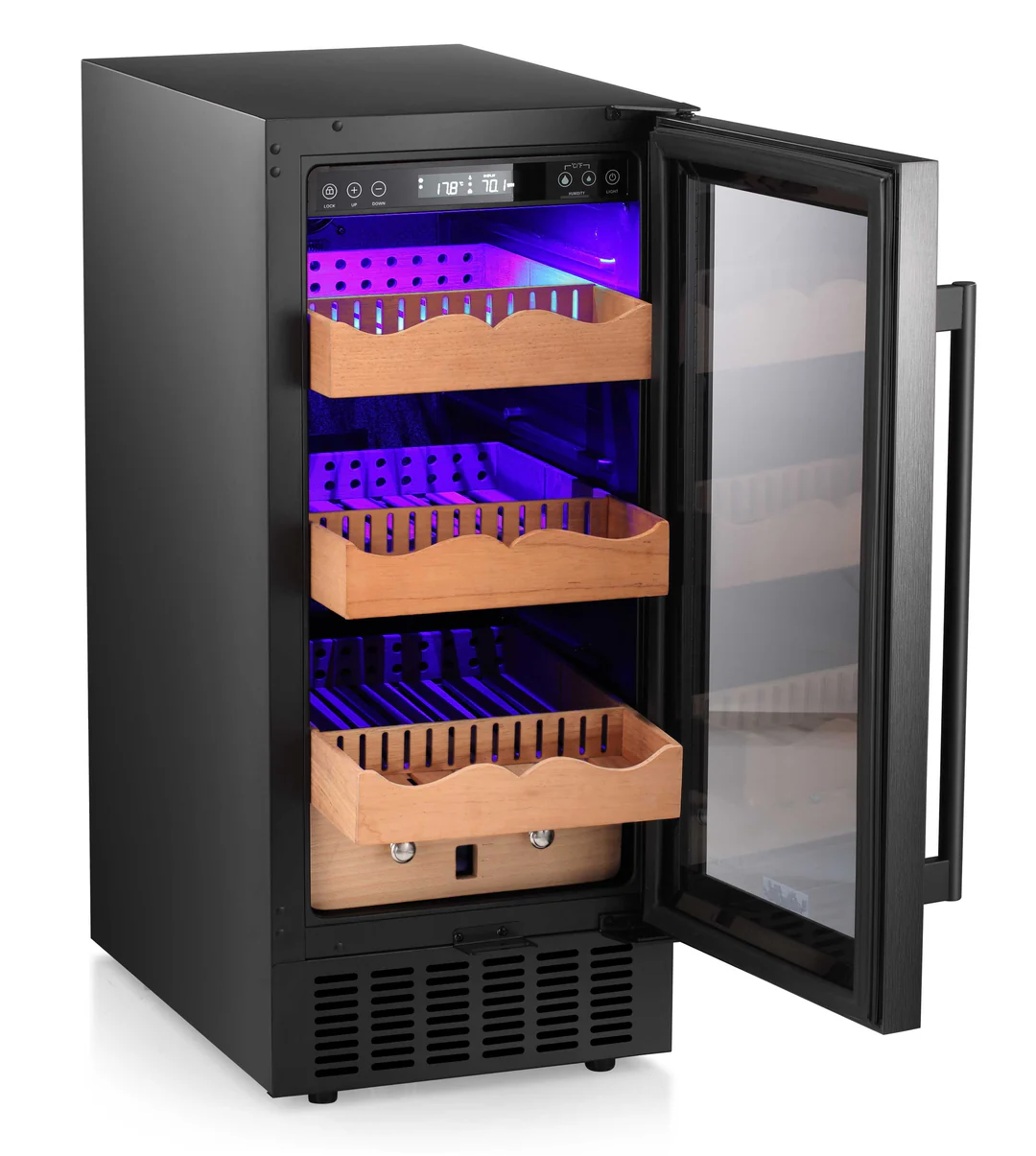 cava de puros eléctrica negro mate