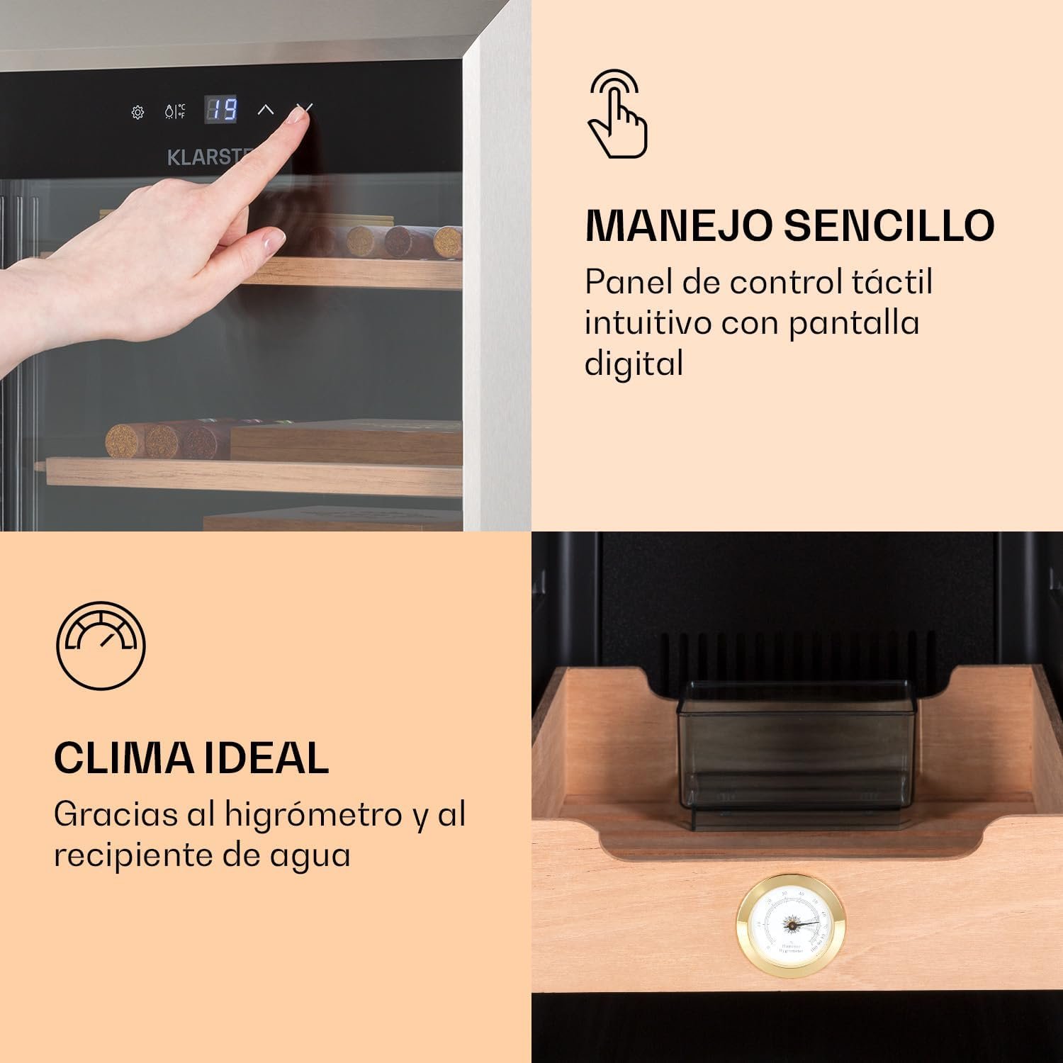 humidor de puros termoeléctrico klarstein